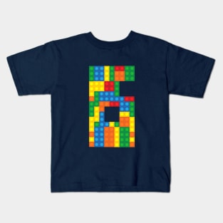 Sixth Birthday Building Blocks Kids T-Shirt